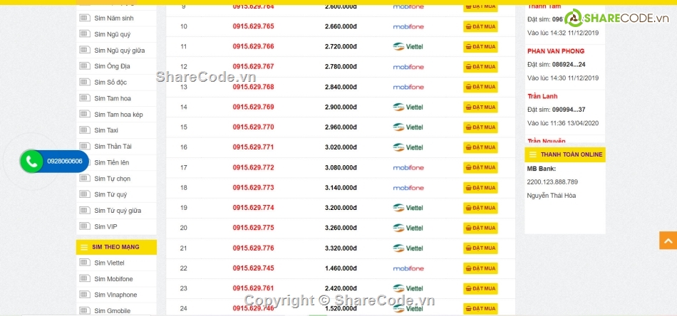 code sim,sharcode website bán sim,website sim số,sharecode sim số,share theme sim số