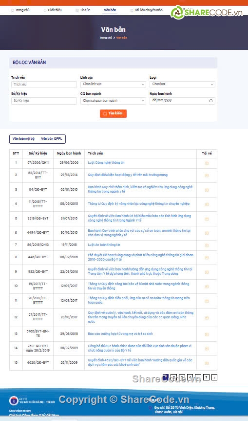 web tài liệu,code tin tức,website giá rẻ,tin tức y tế,y tế,Sharecode website tài liệu văn bản tin tức y tế gi