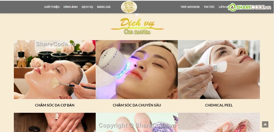 Share code chuyên nghiệp,Website Thẩm mỹ viện Spa,share code thẩm mỹ viện