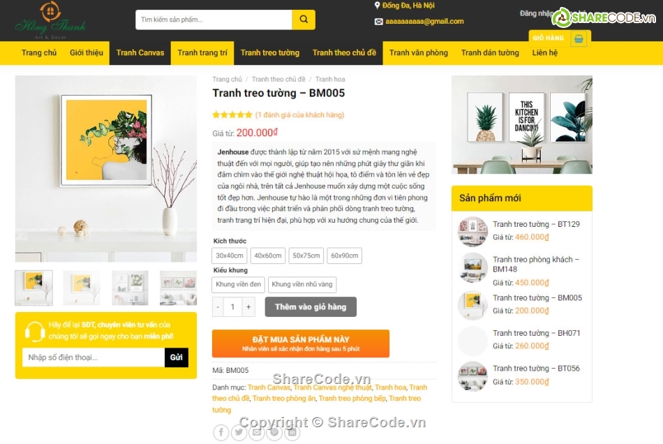 Theme wordpress bán tranh chuẩn SEO,website bán tranh,website bán hàng,sharecode website bán tranh,sharecode website bán tranh tường