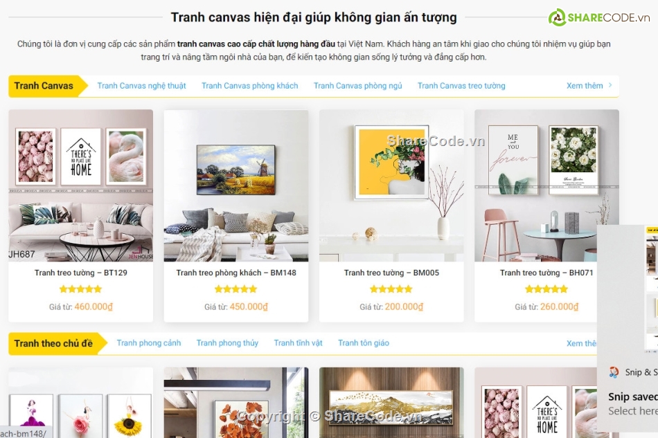 Theme wordpress bán tranh chuẩn SEO,website bán tranh,website bán hàng,sharecode website bán tranh,sharecode website bán tranh tường