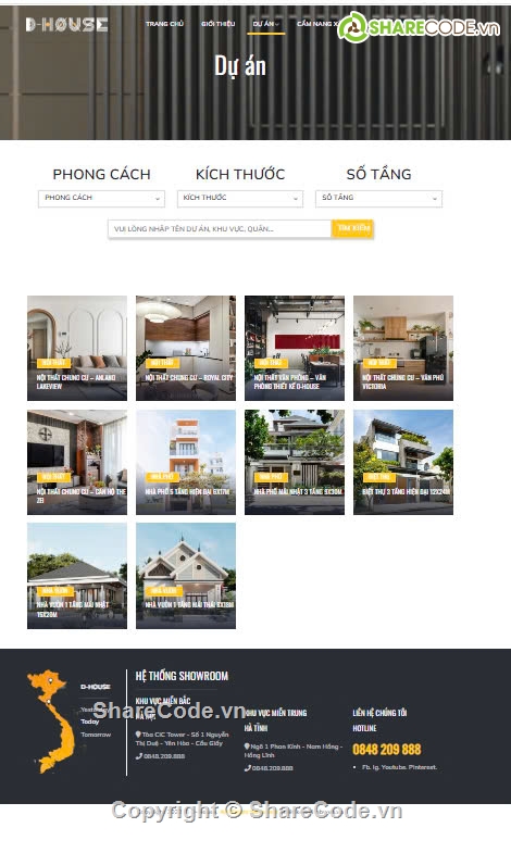thiết kế nhà,thiết kế và thi công,Sharecode Website Thiết kế thi công nhà cửa