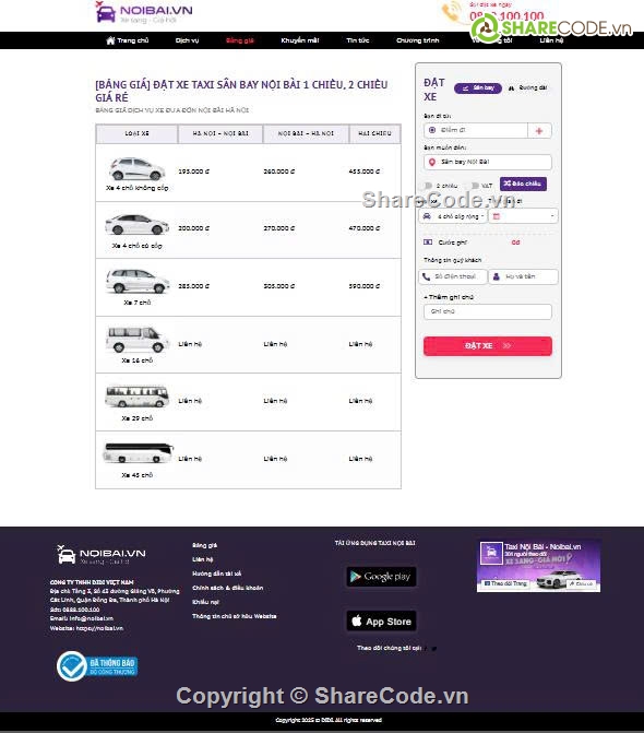 web wordpress,website taxi,giao diện đặt xe online,website đưa đón sân bay,giao diện taxi Flatsome,sharecode website wordpress taxi nội bài flatsome