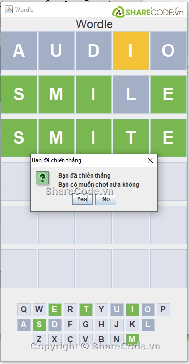 javaswing,wordle,source game,Sharecode Wordle Game