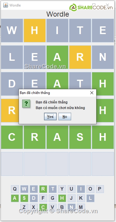 javaswing,wordle,source game,Sharecode Wordle Game