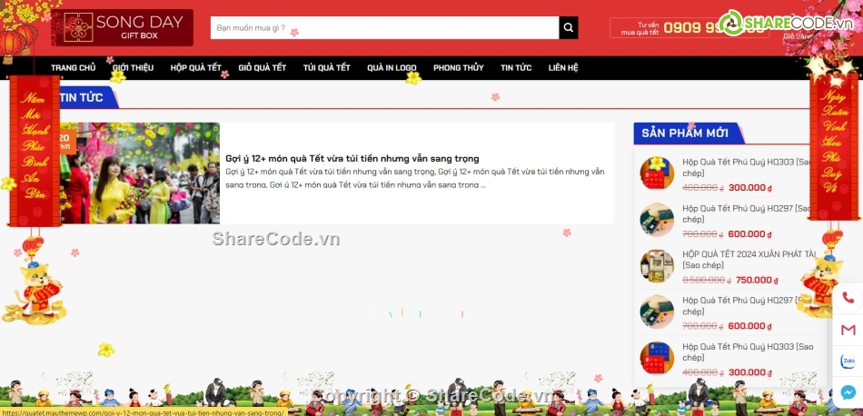 code tết,quà tết,bán quà tết,code web bán quà tết,code web giỏ quà tết,sharecode website quà tết