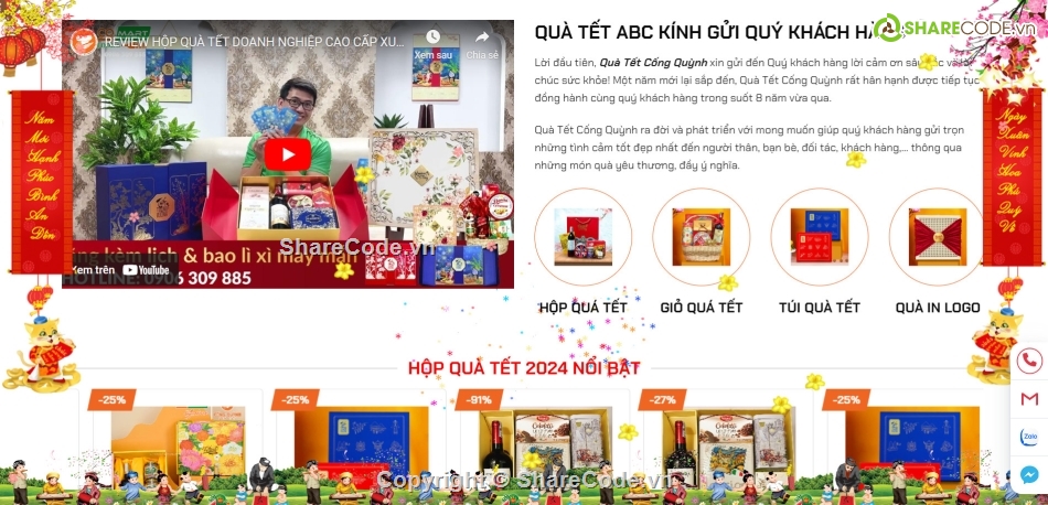 code tết,quà tết,bán quà tết,code web bán quà tết,code web giỏ quà tết,sharecode website quà tết