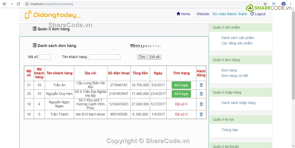 full code php,codeigniter,code php bán hàng,code bán hàng