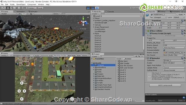 unity,đặt bom,sourse code unity,game 3D,code game,BOMBER 3DZ