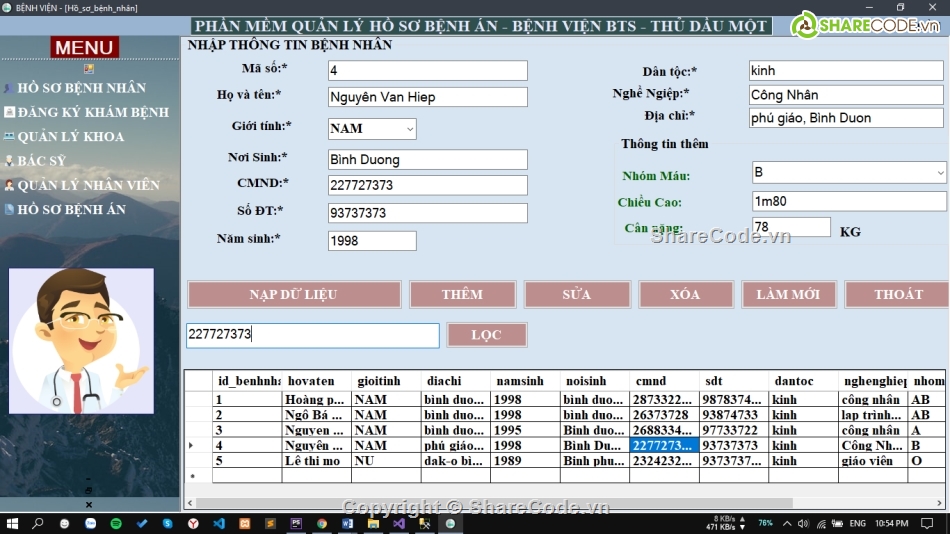 quản lý hồ sơ bệnh viện,Code quản lý bệnh án,souce code quản lý hồ sơ,C# quản lý bệnh án,quản lý hồ sơ,quản ký hồ sơ bệnh nhân