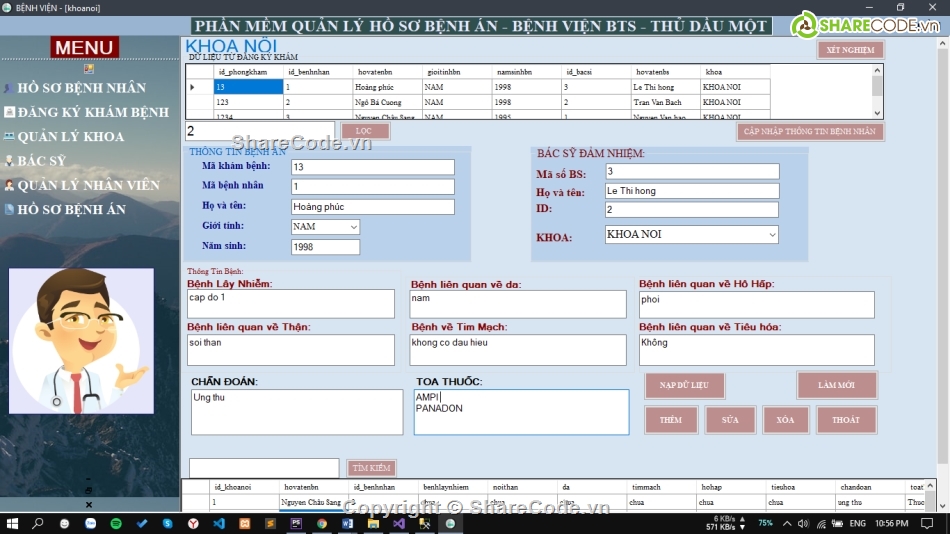 quản lý hồ sơ bệnh viện,Code quản lý bệnh án,souce code quản lý hồ sơ,C# quản lý bệnh án,quản lý hồ sơ,quản ký hồ sơ bệnh nhân