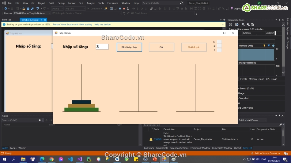 tháp hà nội,AKT Algorithm,Heuristic,Source code AI tháp Hà Nội,Tháp Hà Nội sử dụng AKT