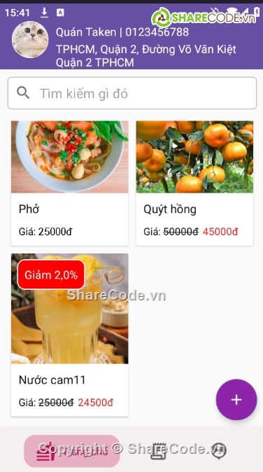 android,java,firebase,app đặt đồ ăn,food delivery,app bán hàng