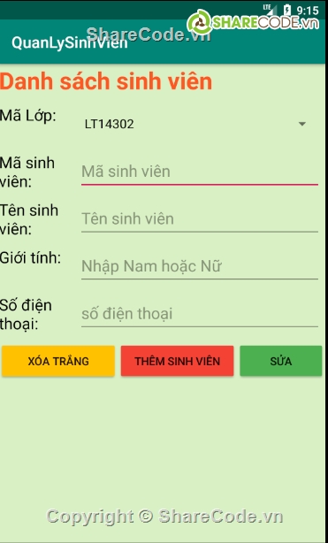 Quản lý sinh viên,Code quản lý sinh viên,Quản lý thông tin,Thông tin sinh viên