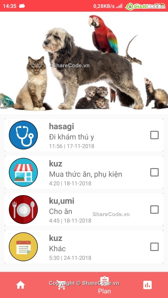 App quản lý vật nuôi,Code quản lý thú cưng,App quản lý thú cưng,App Android quản lý,App android sqlite,Happy Pet