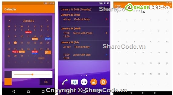 Simple Calendar,source code app android,app lịch đơn giản,app calendar