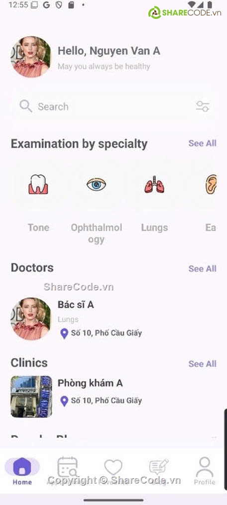 Share code,code android studio,quản lý phòng khám,phòng khám,code java + android dễ hiểu,source học android