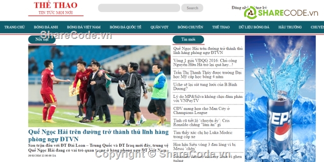 Web tin tức,website tin tức,web bóng đá,web tin tức thể thao