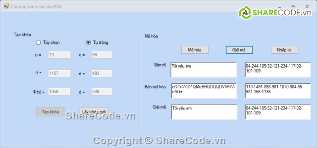 mã hóa RSA,các phương pháp mã hóa,bảo mật dữ liệu,an toàn thông tin,bài tập lớn,đồ án tốt nghiệp