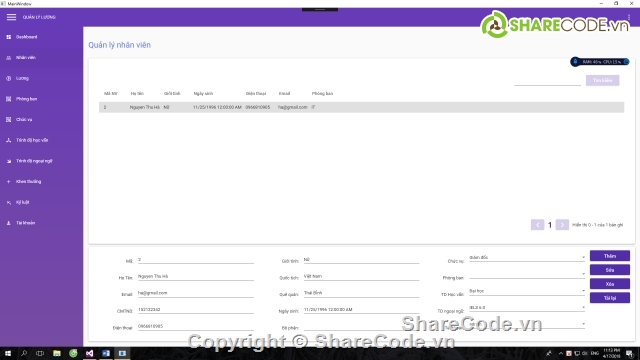 phần mềm quản lý,quản lý nhân viên,quản lý lương,quản lí lương C#
