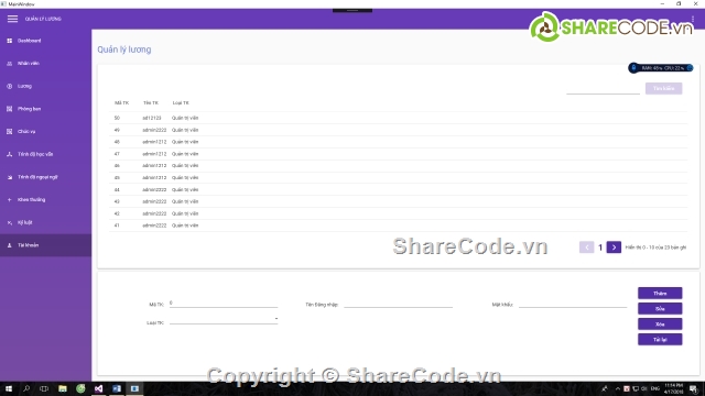 phần mềm quản lý,quản lý nhân viên,quản lý lương,quản lí lương C#