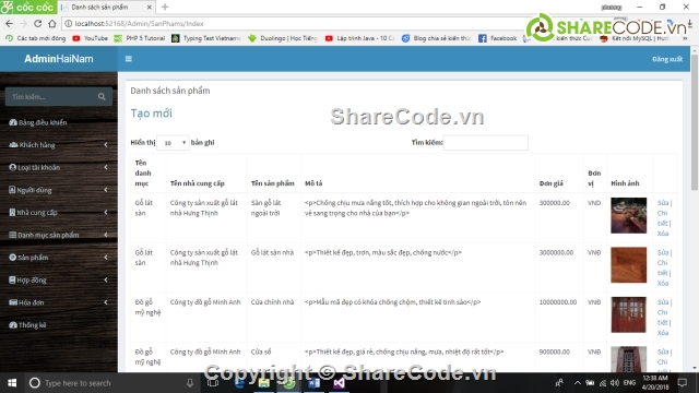 Báo cáo đồ án,code bán đồ,web đồ gỗ,Quản lý sản phẩm