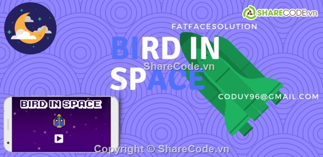 Source code anroid,source code games,source unity,game asset,Bird in space,android sdk 6.0