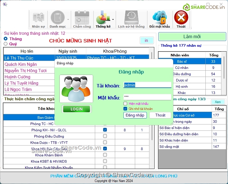 code chấm công,Source code chấm công,code chấm công nhân viên