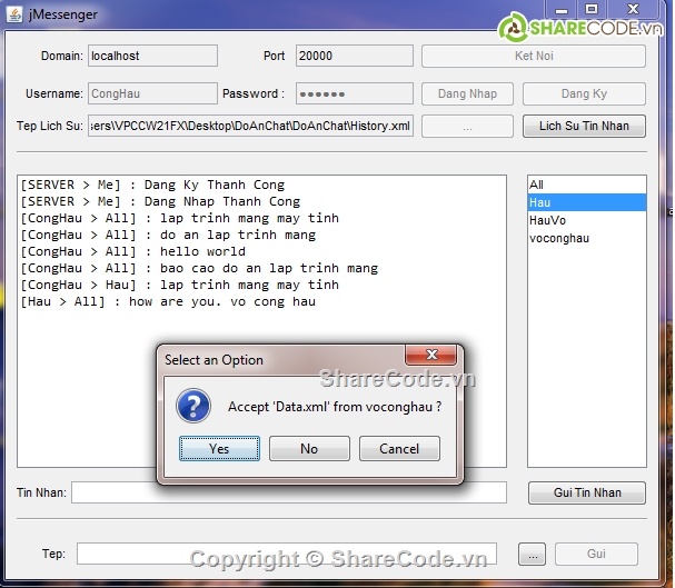 Chat Server Client Trên Netbeans,Java Chat Server client,Lập Trình Mạng Chat Server Client Netbeans,Chat Server