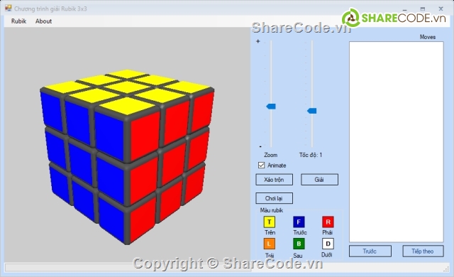 source code giải rubik 3x3,giải rubik,chương trình giải rubik,rubik 3x3,Rubik,Trí tuệ nhân tạo