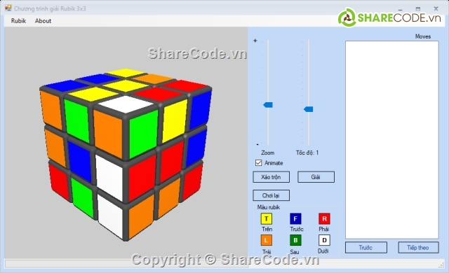 source code giải rubik 3x3,giải rubik,chương trình giải rubik,rubik 3x3,Rubik,Trí tuệ nhân tạo