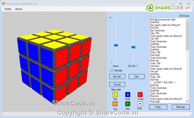 source code giải rubik 3x3,giải rubik,chương trình giải rubik,rubik 3x3,Rubik,Trí tuệ nhân tạo