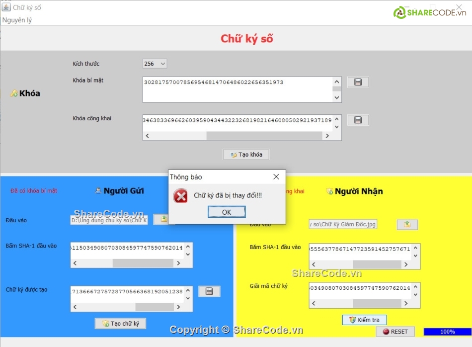 chữ ký số,thuật toán rsa,chữ ký điện tử,an toàn thông tin,Code phần mềm quản lý