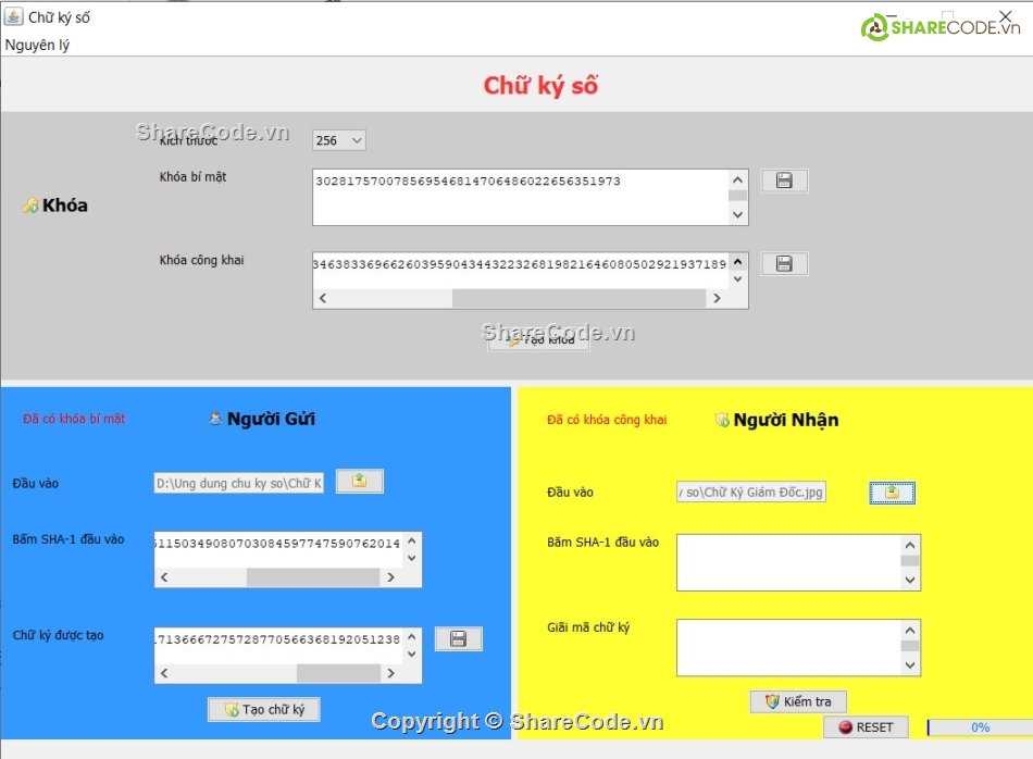 chữ ký số,thuật toán rsa,chữ ký điện tử,an toàn thông tin,Code phần mềm quản lý