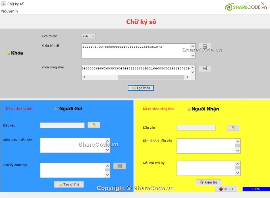 chữ ký số,thuật toán rsa,chữ ký điện tử,an toàn thông tin,Code phần mềm quản lý