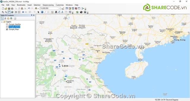 Lập trình ArcGis,Lập trình Arcobject,Lập trình ArcMap,Thêm google map vào ArcGis,Lập trình bản đồ