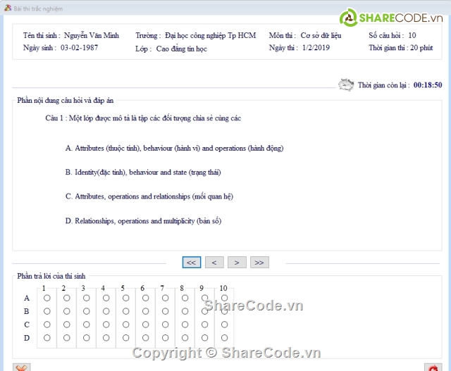 phần mềm thi trắc nghiệp,chương trình thi trắc nghiệm,thi trắc nghiệm,trắc nghiệm,mô hình 3 lớp,học c#