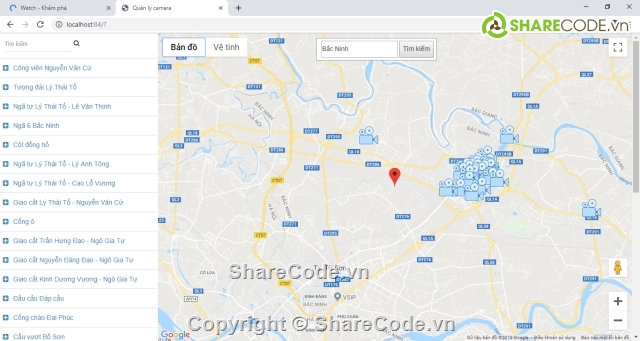 Quản lý camare trên google map,google map,tìm kiếm camara trên bản đồ,xem camara trên bản đồ,đồ án tốt nghiệp,hiển thị camara trên bản đồ.