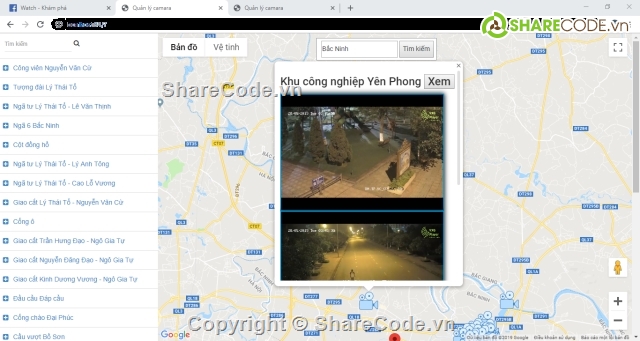 Quản lý camare trên google map,google map,tìm kiếm camara trên bản đồ,xem camara trên bản đồ,đồ án tốt nghiệp,hiển thị camara trên bản đồ.