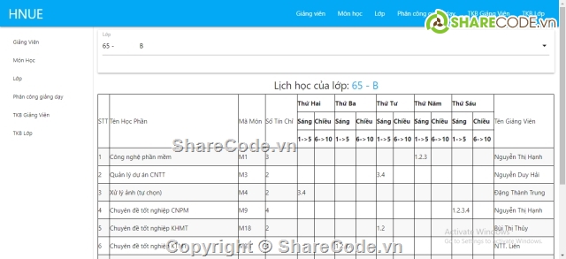 Xếp lịch giảng dạy,nodejs,node js,làm website bằng nodejs,xếp lịch dạy