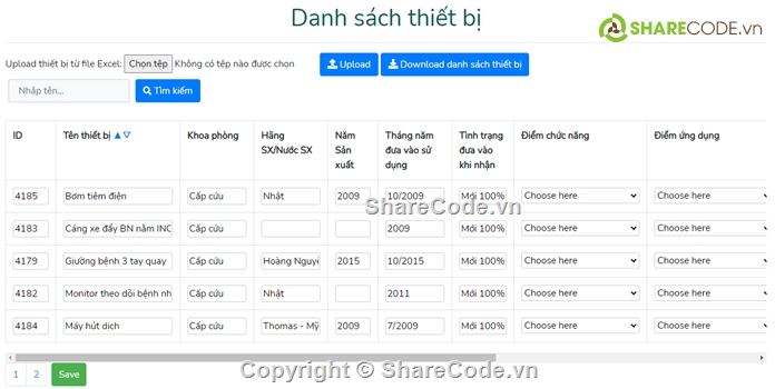 thiết bị y tế,website quản lý,quản lý vật tư,quản lý vật tư y tế,Source code  Quản lý thiết bị vật tư y tế