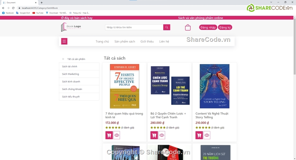 web bán sách,code web,full code,code đồ án web bán sách,mvc asp.net,code asp.net mvc5