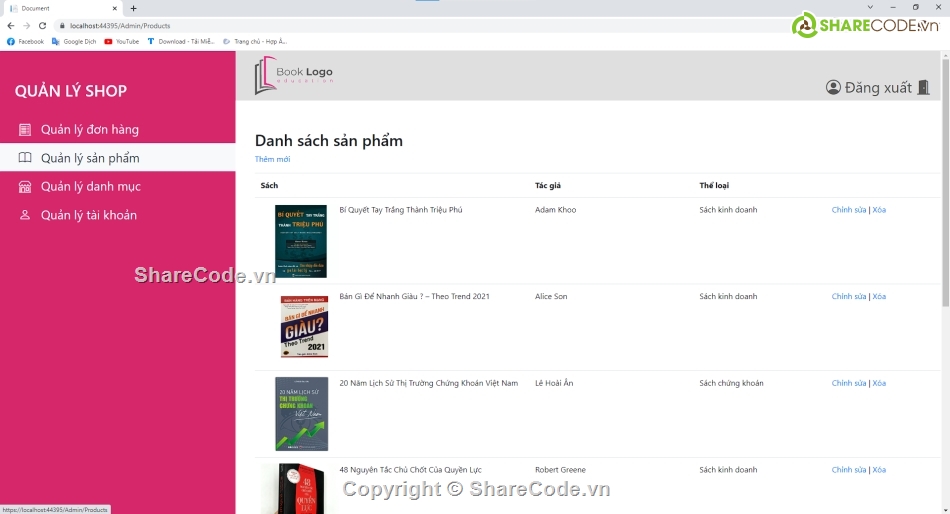 web bán sách,code web,full code,code đồ án web bán sách,mvc asp.net,code asp.net mvc5