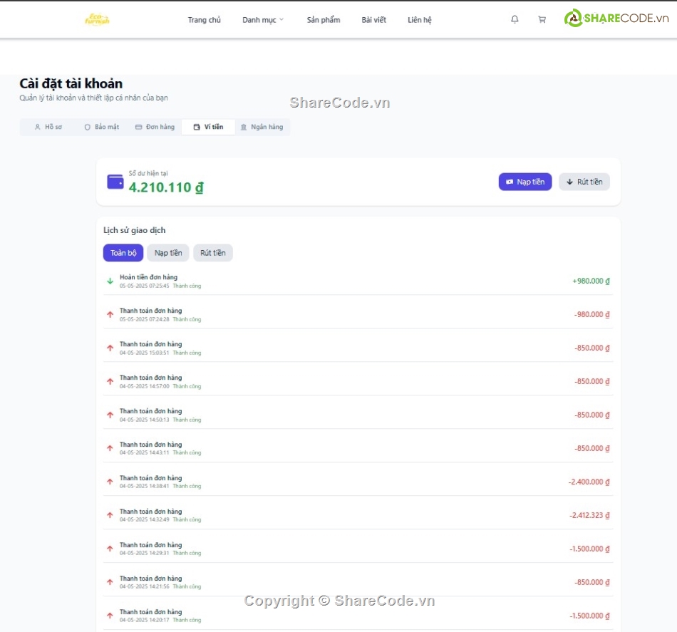 Website bán hàng,AI,Laravel,chat realtime,reactjs,Code đồ án