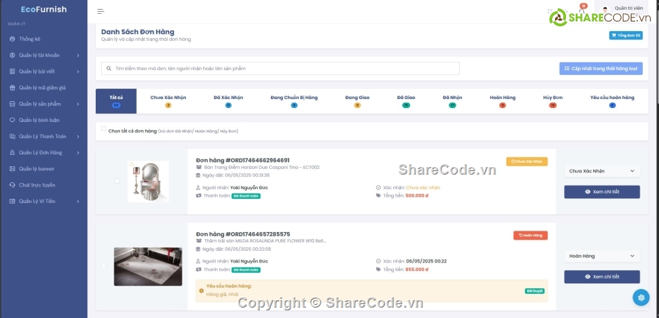 Website bán hàng,AI,Laravel,chat realtime,reactjs,Code đồ án