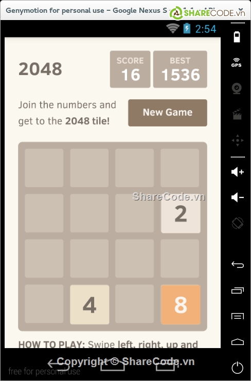 Game 2048,Game android,2048,code 2048