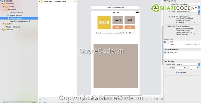 Game 2048,IOS Game,2048,game 2048,source code game 2048,share full code game 2048