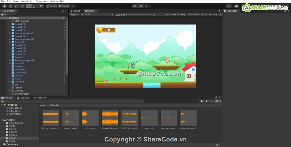 Sour code game cơ bản fpt polytechnic,Source code game 2d unity,unity game 2d