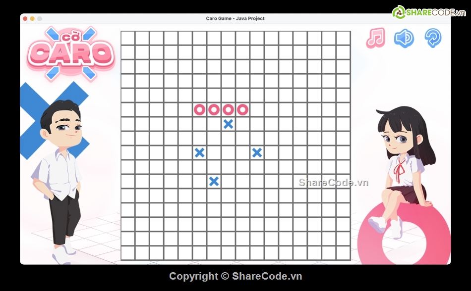 đồ án java swing,lập trình mạng,hutech đồ án,Code Game Caro,Code game caro java