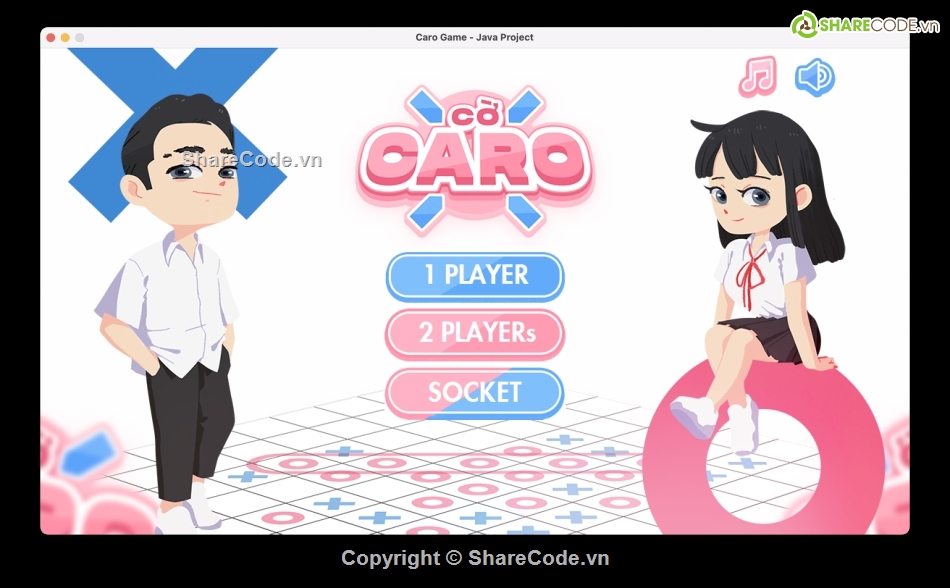 đồ án java swing,lập trình mạng,hutech đồ án,Code Game Caro,Code game caro java